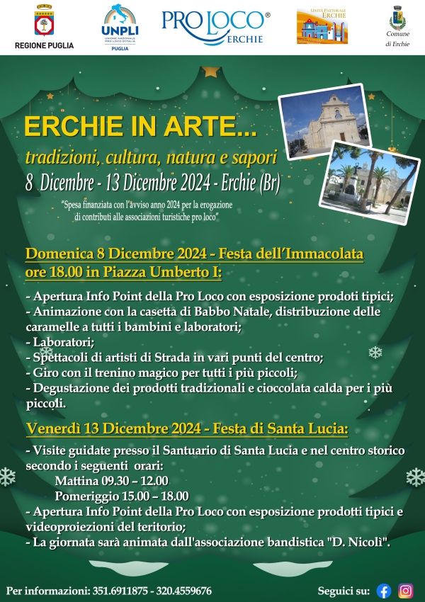 L’Associazione Pro Loco Erchie presenta “Erchie in Arte..tradizioni, cultura, natura e sapori”